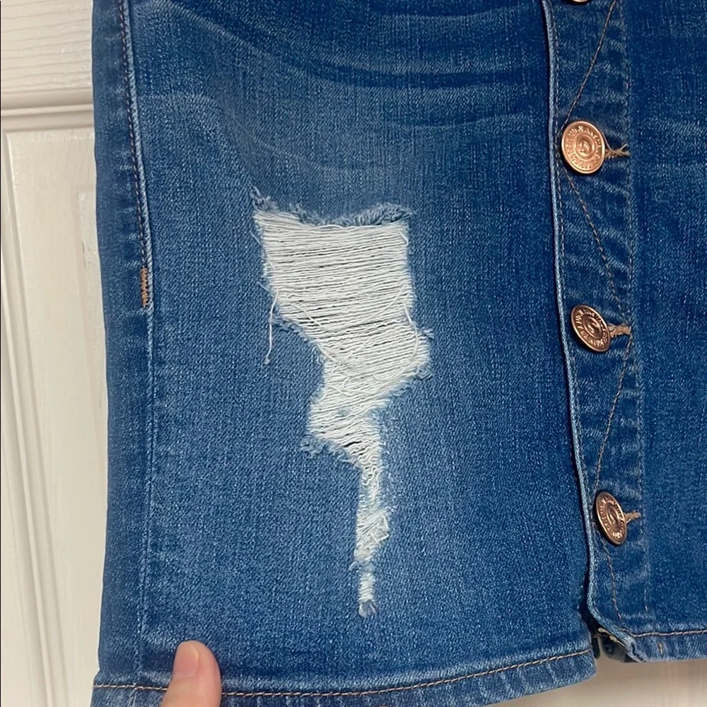 True Religion Blue Jean Pencil Skirt